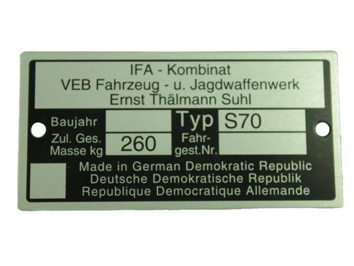 Typenschild plakette rahmen - plakette,
